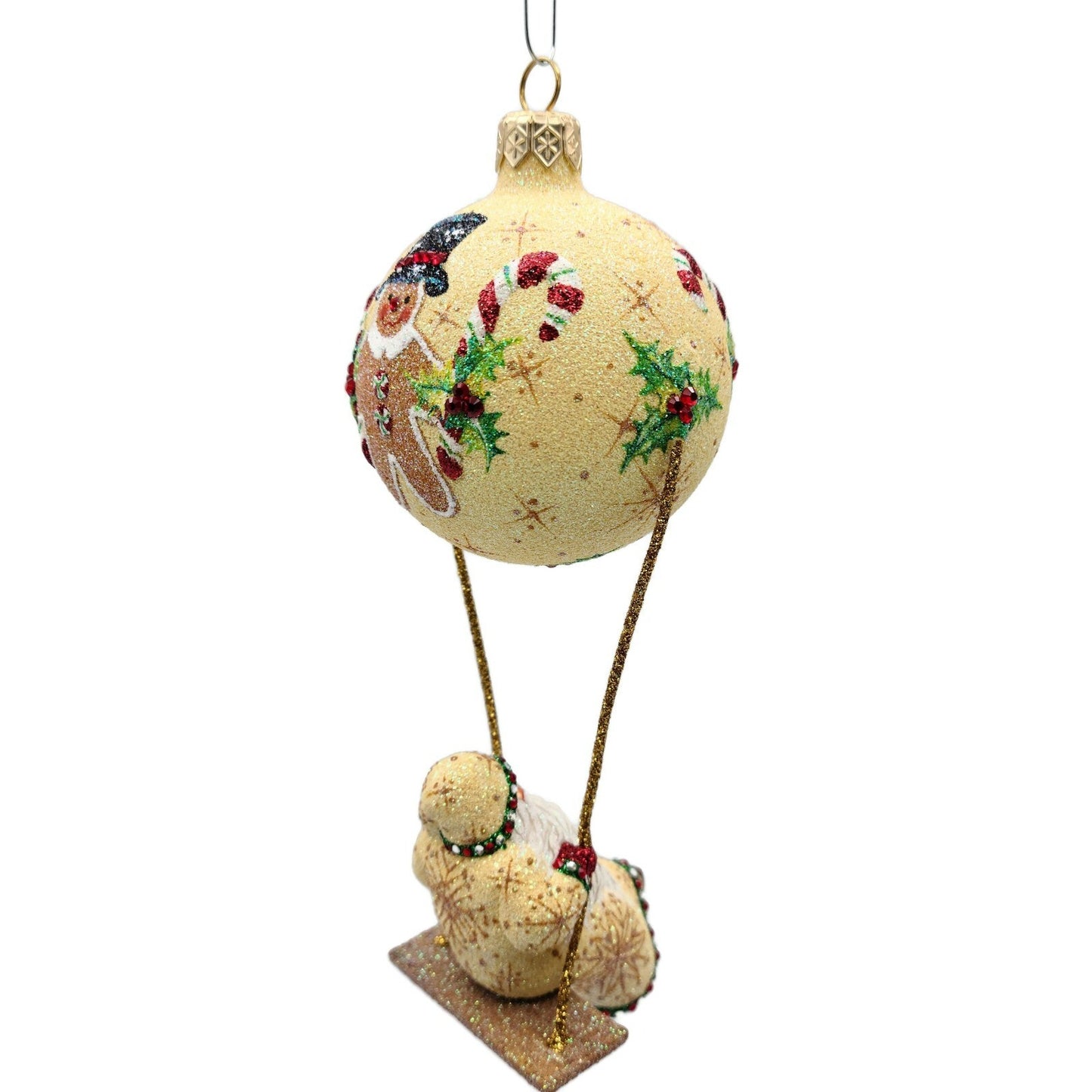 Patricia Breen Swing Time Gingerbread Santa Claus Candy Christmas Tree Ornament