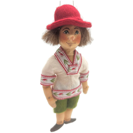 Gladys Boalt Pinocchio Handmade Fairytale Fabric Christmas Holiday Ornament