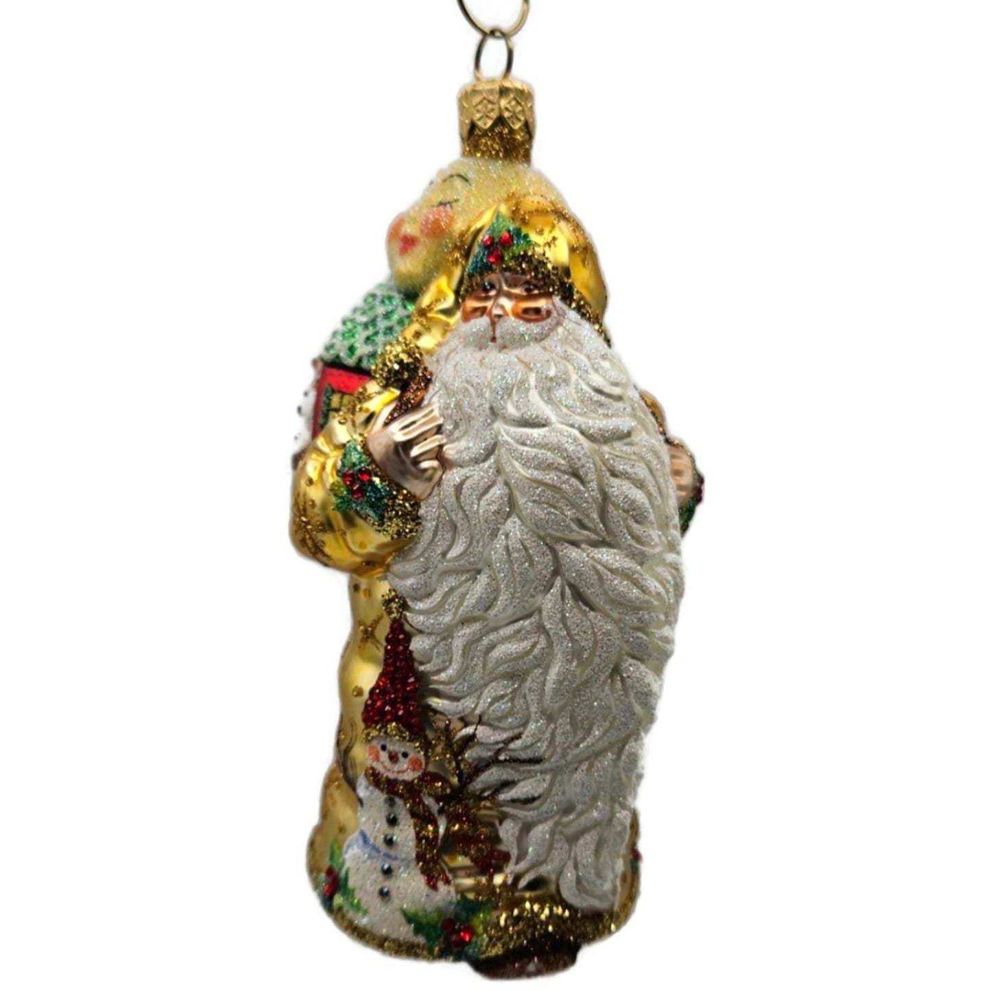 Patricia Breen Santa for Jessica Jeweled Holly Snowflakes Snowman Ornament 2500