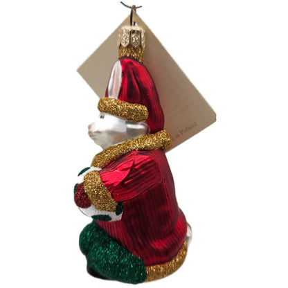 Patricia Breen A Christmas Bunny Red Green Easter Rabbit Christmas Tree Ornament