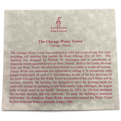 Landmark Creations The Chicago Water Tower Gold European Glass Holiday Ornament