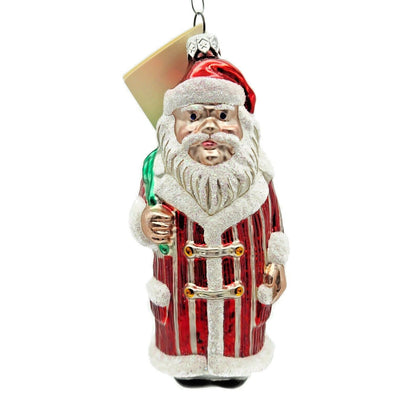 Patricia Breen Striped Santa Red White Stripes Christmas Holiday Tree Ornament