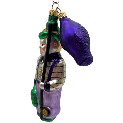 Patricia Breen Fisherboy And Fish Purple Fish Gold Stripe on Hat Summer Ornament