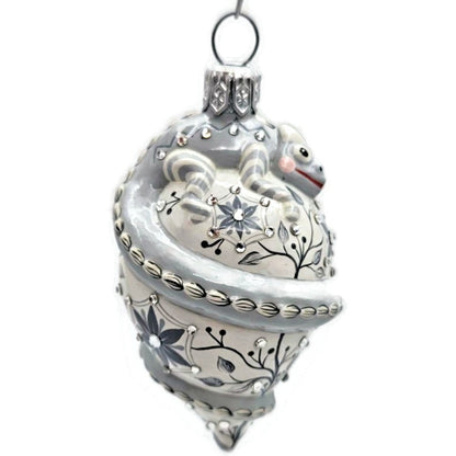 Patricia Breen Topping Chameleon Chinoiserie Graphite Spring Christmas Ornament