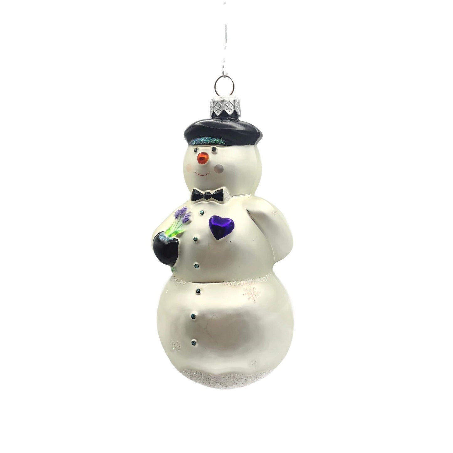 Patricia Breen My Heart Belongs to You Purple Heart Snowflake Christmas Ornament