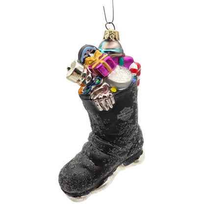 Christopher Radko Harley Davidson Biker Boot Glass Christmas Ornament 97-HAR-04