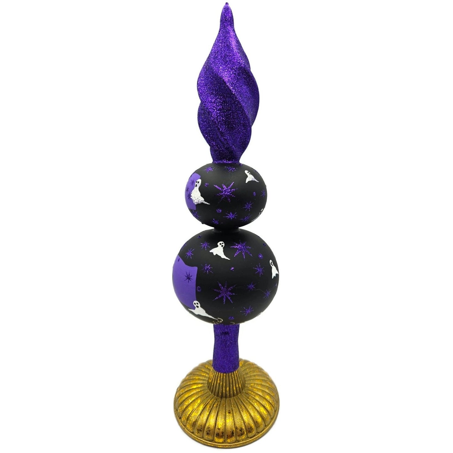 Patricia Breen Happy Halloween Purple Black Ghost Finial Tree Topper 9700AUC