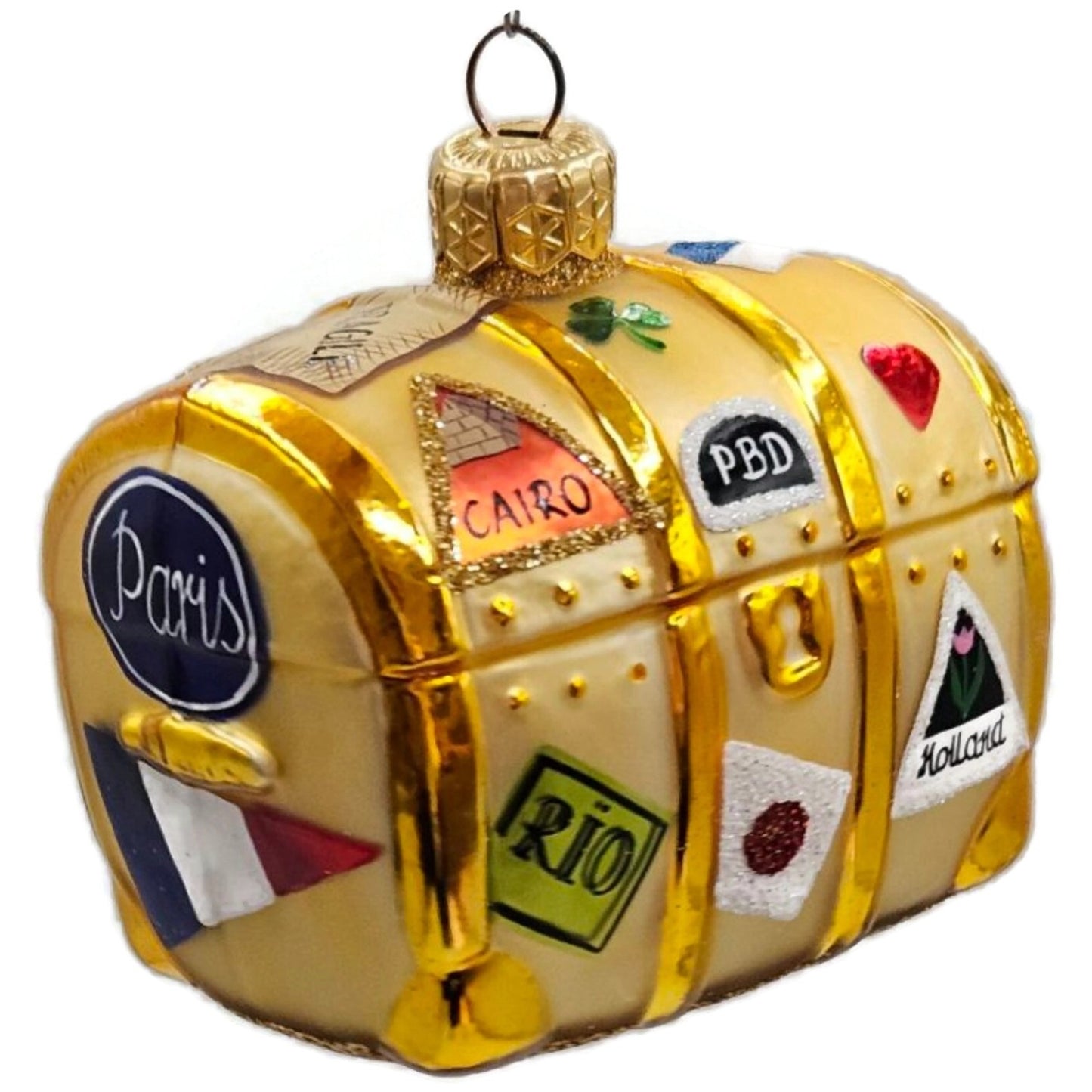 Patricia Breen Bon Voyage Gold Atlanta Cairo Rio Travel Christmas Tree Ornament