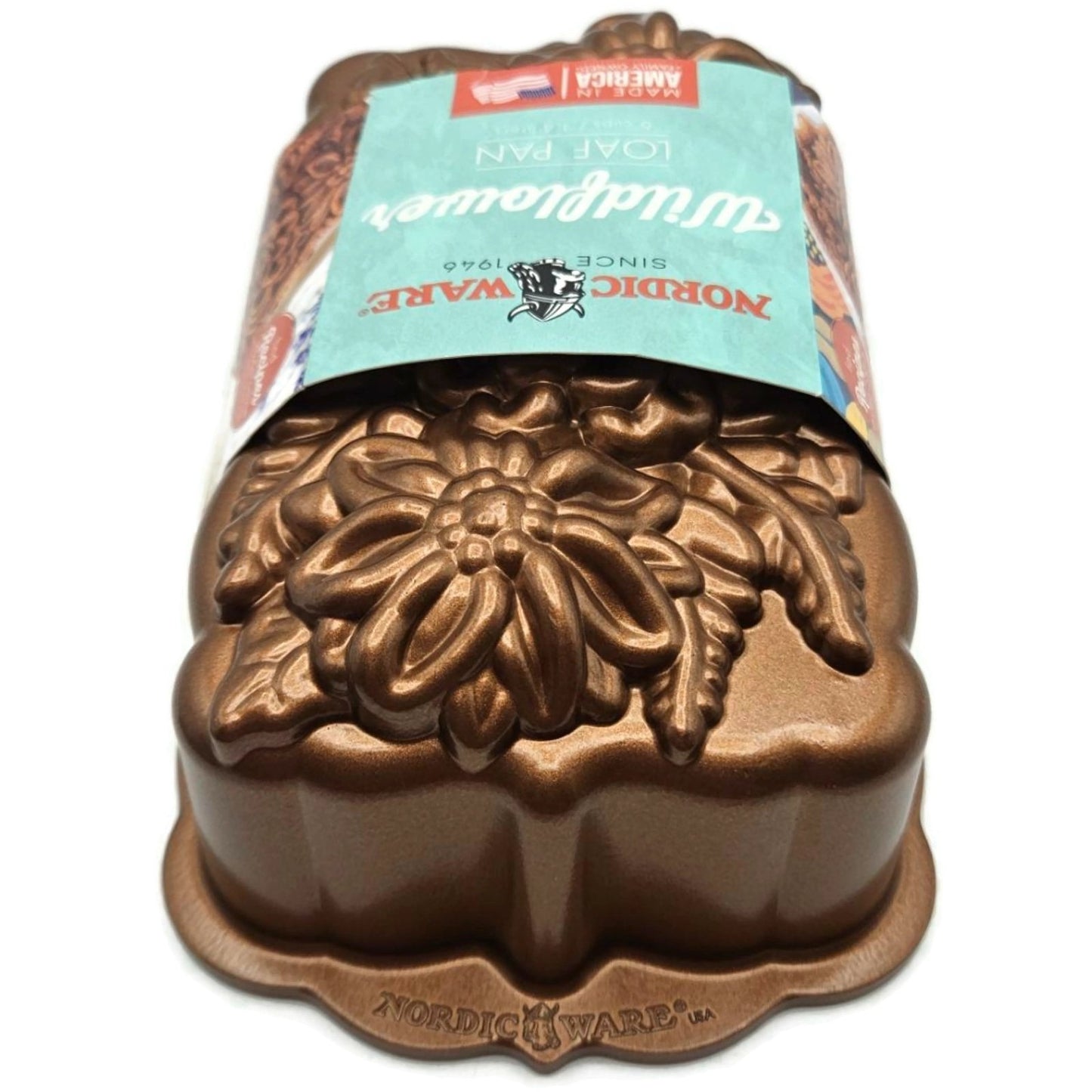 Wildflower Loaf Cake Pan Heavy Cast Aluminum 6 Cup Non Stick Dessert NordicWare