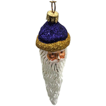 Patricia Breen Santa Icicle Purple Gold White Christmas Tree Ornament