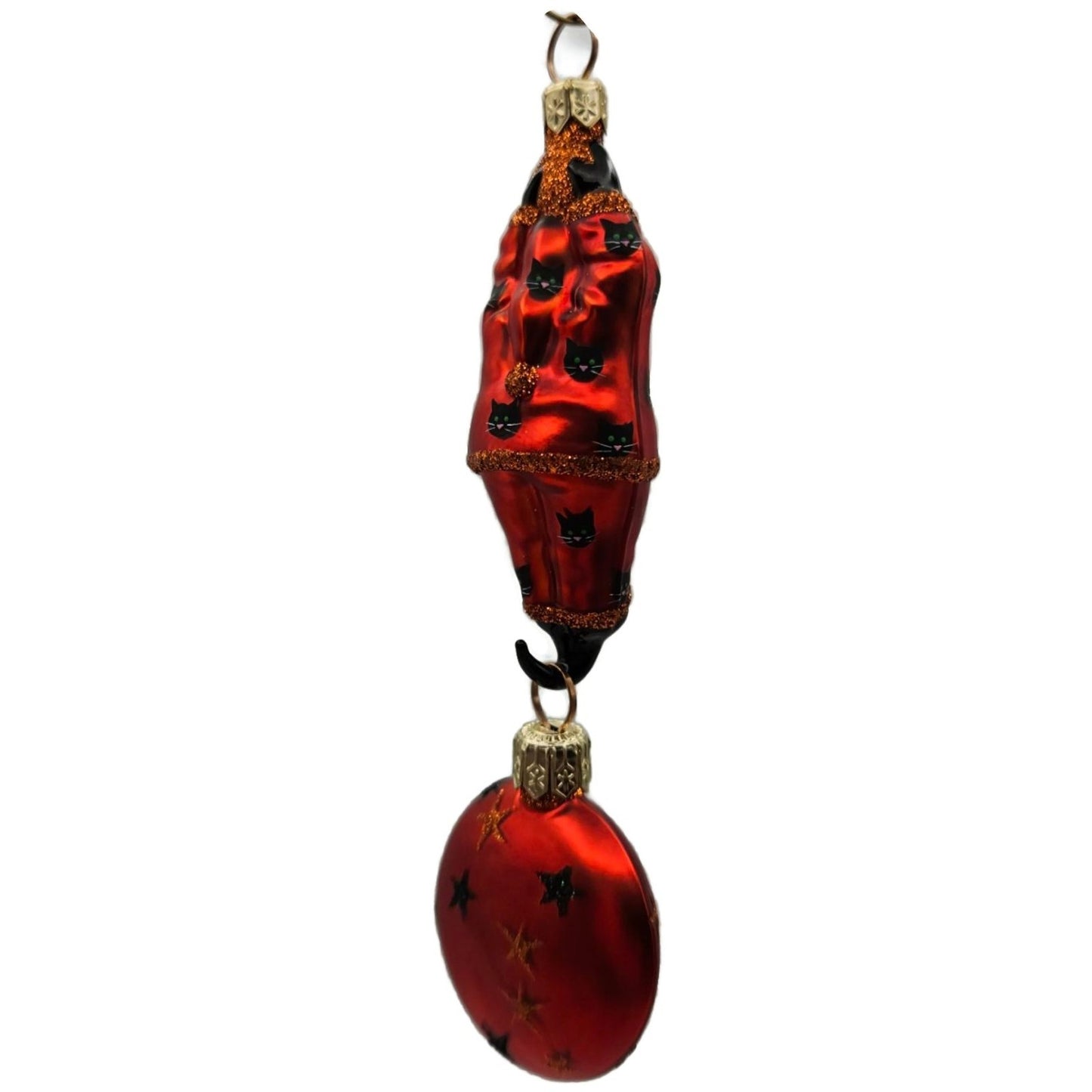 Patricia Breen Cirque de Nicoud Santa Medallion Kitty Faces Halloween Ornament