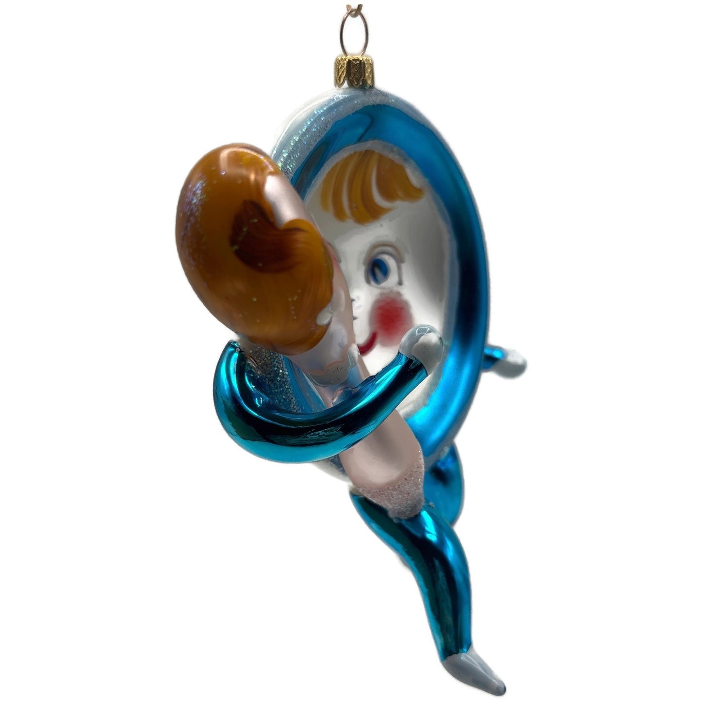 Christopher Radko On The Run Blue Spoon Dish Christmas Ornament Singed 94-247-0