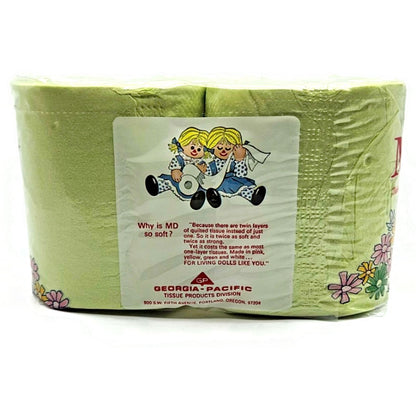 Vintage MD Toilet Paper Green Twin Quilted Bathroom Tissue 2 Rolls 2 Ply NEW