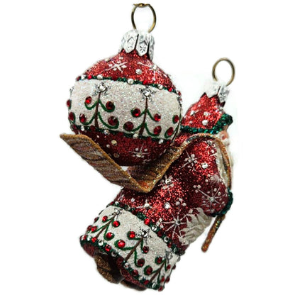 Patricia Breen Santa for Liliana Red Jeweled Glass Christmas Tree Ornament 2857