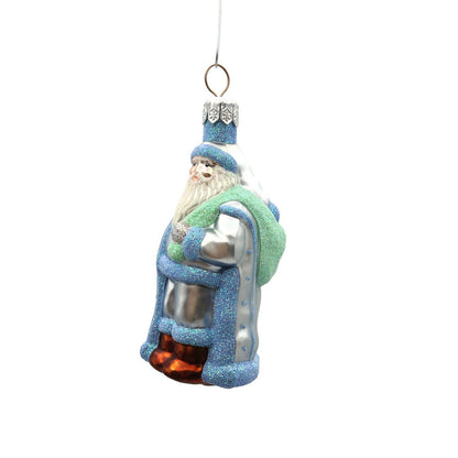Patricia Breen Miniature Jordan Santa Blue Green Sack Christmas Tree Ornament