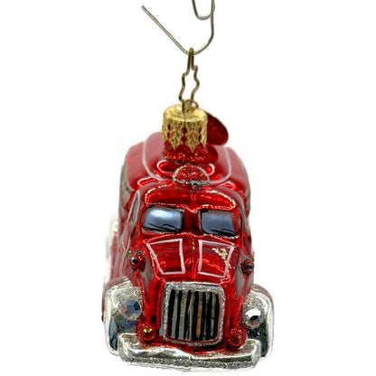 Christopher Radko Racine Fire Truck Glass Christmas Ornament Poland Retired