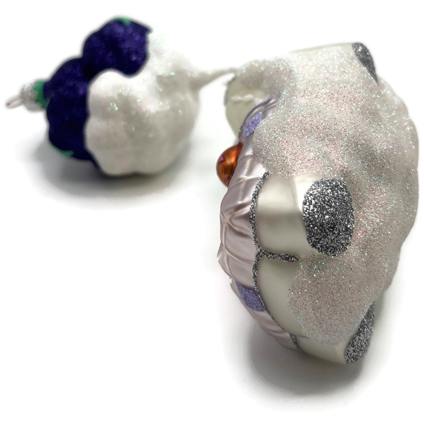 Patricia Breen Visions Of Sugar Plums Purple Glittered Moon Christmas Ornament