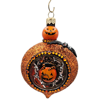 Patricia Breen Anniversary Reflector Jack-o-Lantern Chameleon Halloween Ornament