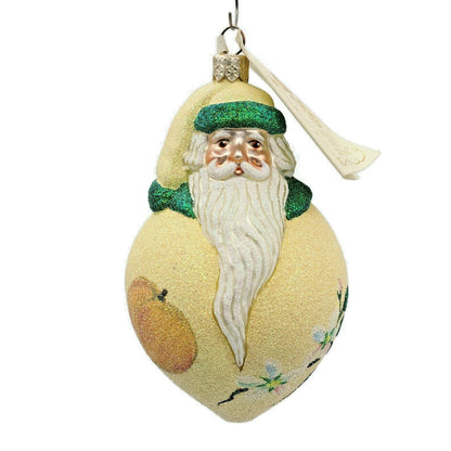 Patricia Breen Santa Poeticus Peaches Glittered Spring Christmas Tree Ornament
