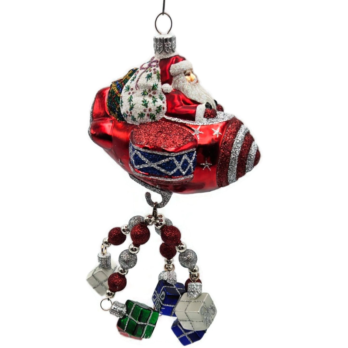 Patricia Breen Santa du Ciel Red Air Plane Travel Gifts Christmas Tree Ornament