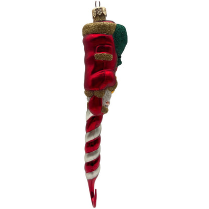 Patricia Breen Peppermint Santa Red White Matte Candy Cane Christmas Ornament