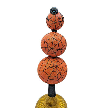 Patricia Breen Webmaster Orange Spider Web Finial Halloween Holiday Tree Topper