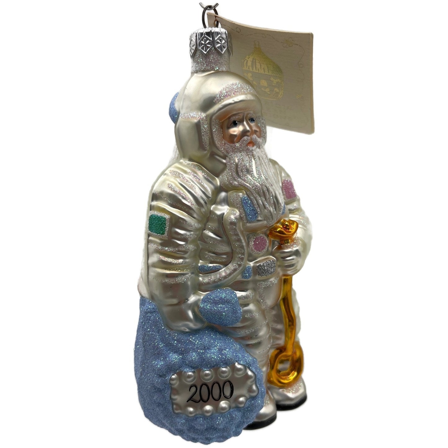 Patricia Breen Millennium Santa Claus 1900 2000 Blue Pearl Christmas Ornament