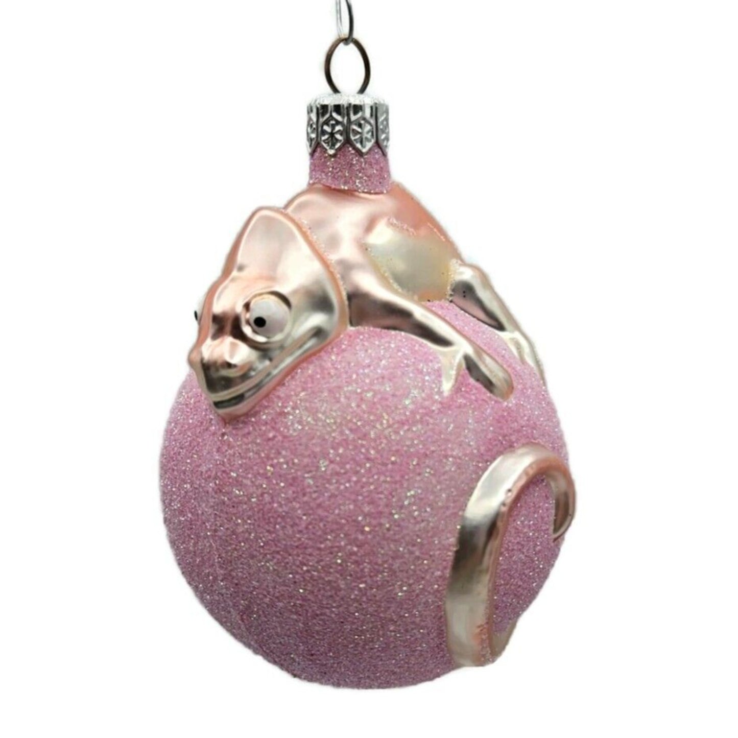 Patricia Breen Chameleon Pink Orb Glittered Christmas Holiday Tree Ornament