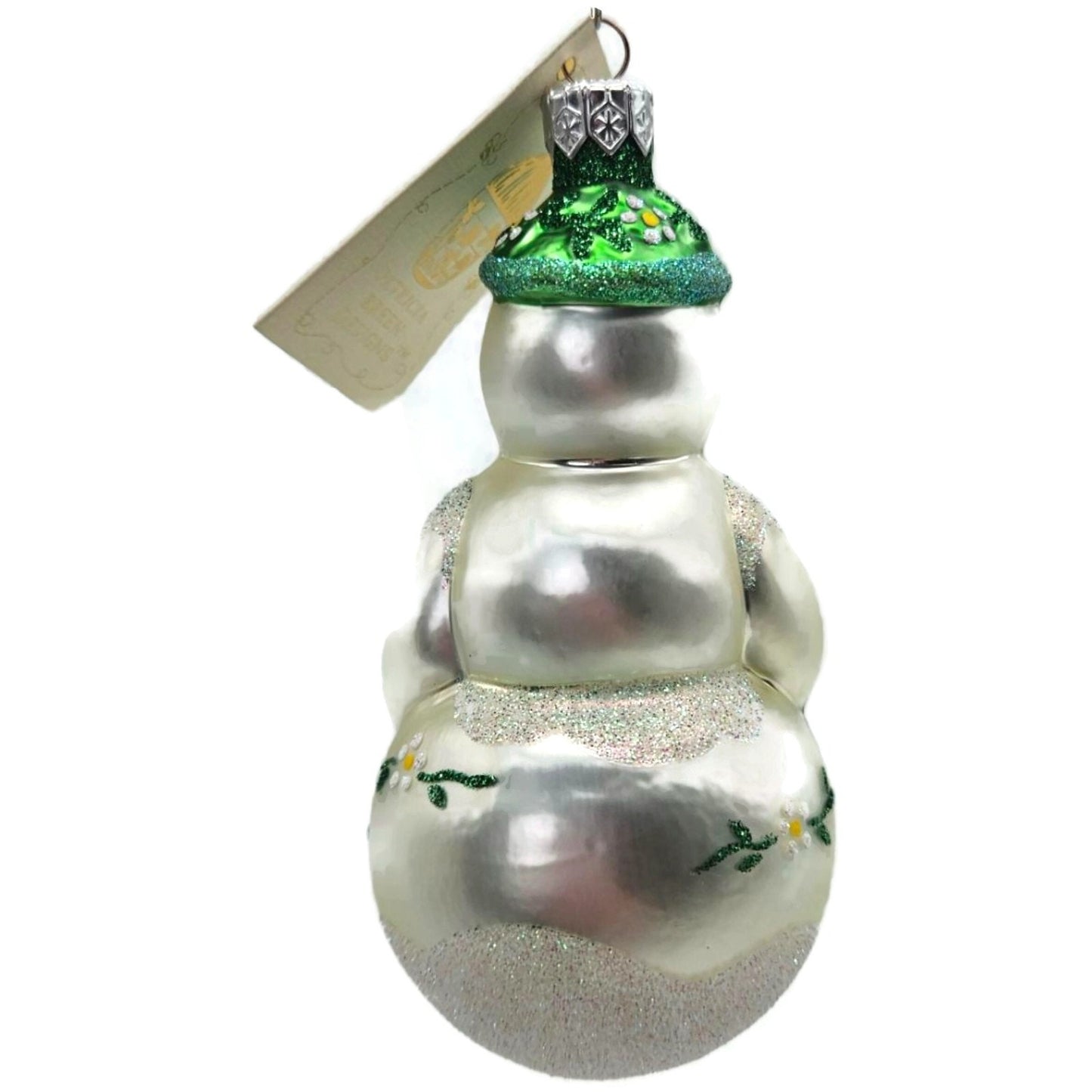 Patricia Breen Strawberry Snowman Flowers Fruit White Christmas Tree Ornament NM