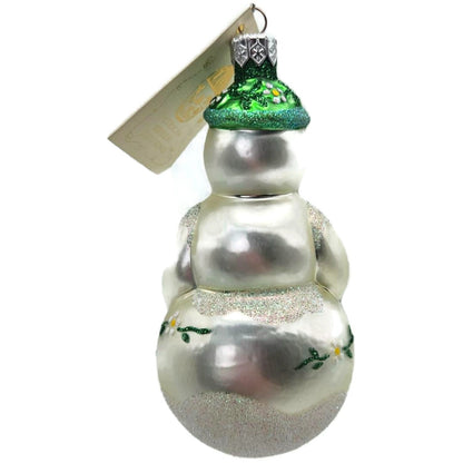 Patricia Breen Strawberry Snowman Flowers Fruit White Christmas Tree Ornament NM