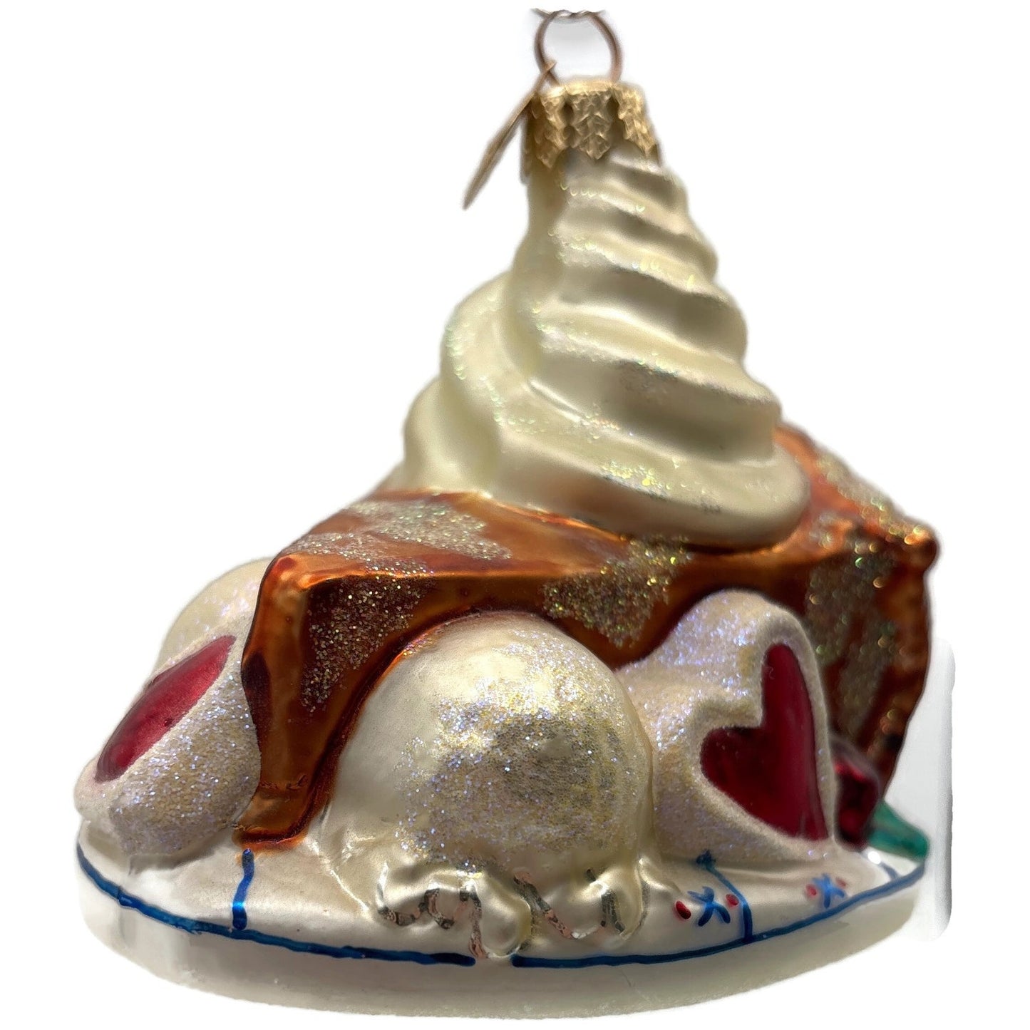 Christopher Radko Grandma's Pie Slice Whipped Cream Christmas Ornament 01-0731-0