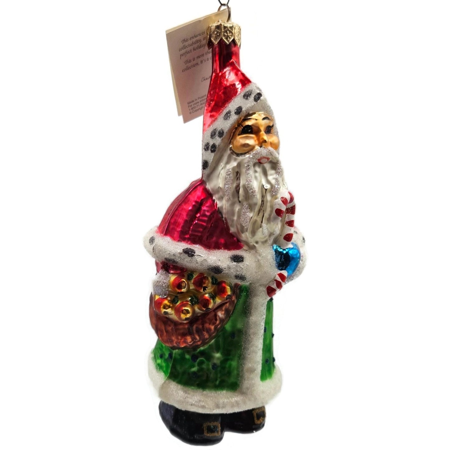 Christopher Radko Harvest Santa Claus Fruit Basket Christmas Ornament 97-264-0