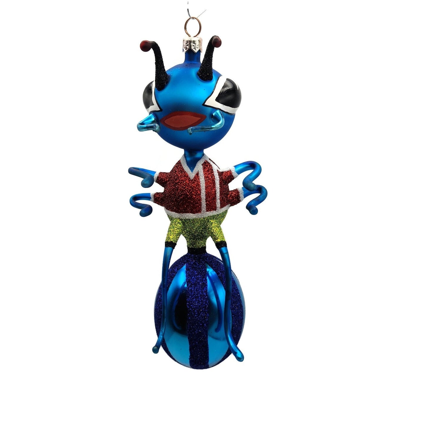 Slavic Treasures Gentlemen Ant Blue Stripe Insect Christmas Ornament 98-111-C-FB