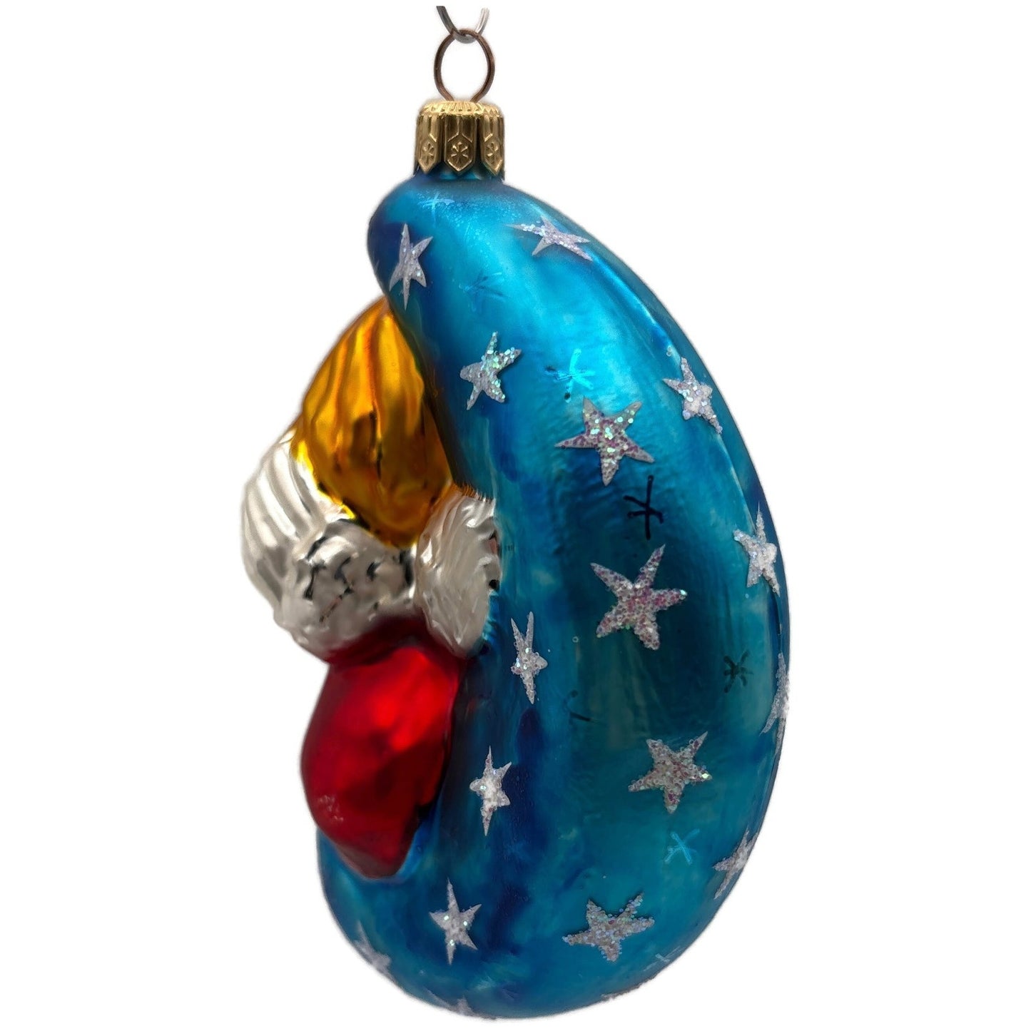 Christopher Radko Watch Over Me Blue Moon Stars Christmas Tree Ornament 97-SP-26