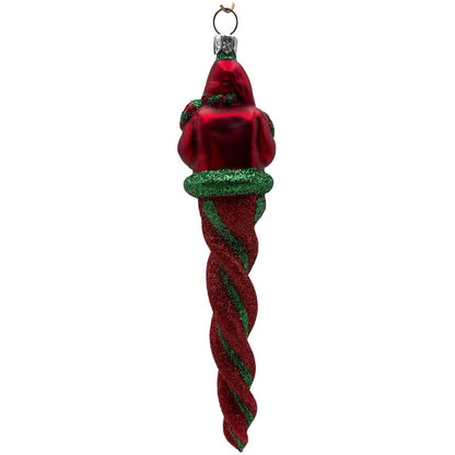 Patricia Breen Santa Sopel Red Green Twisted Candy Cane Christmas Ornament