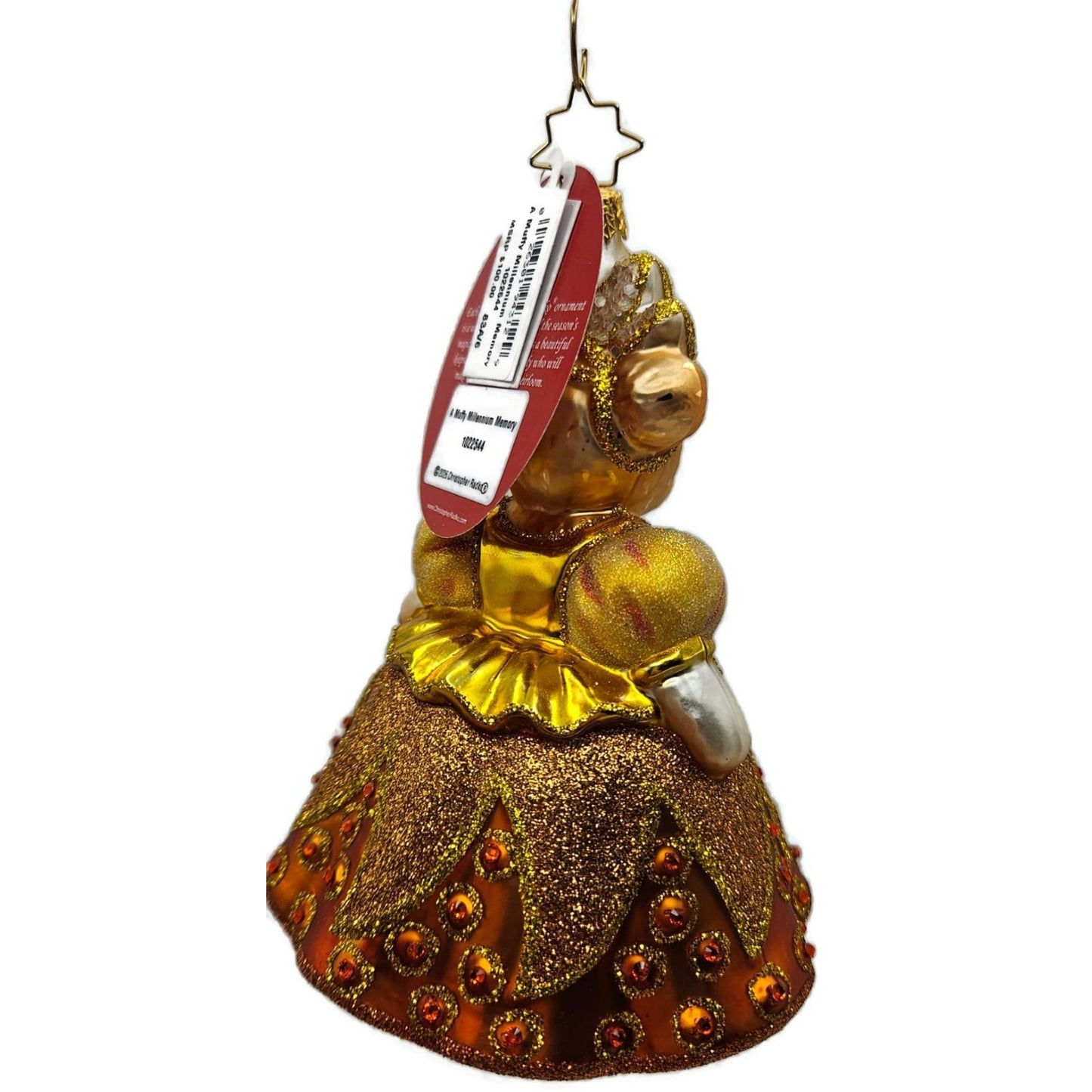 Christopher Radko Muffy Millennium Memory Gold Bear Christmas Ornament 1022544