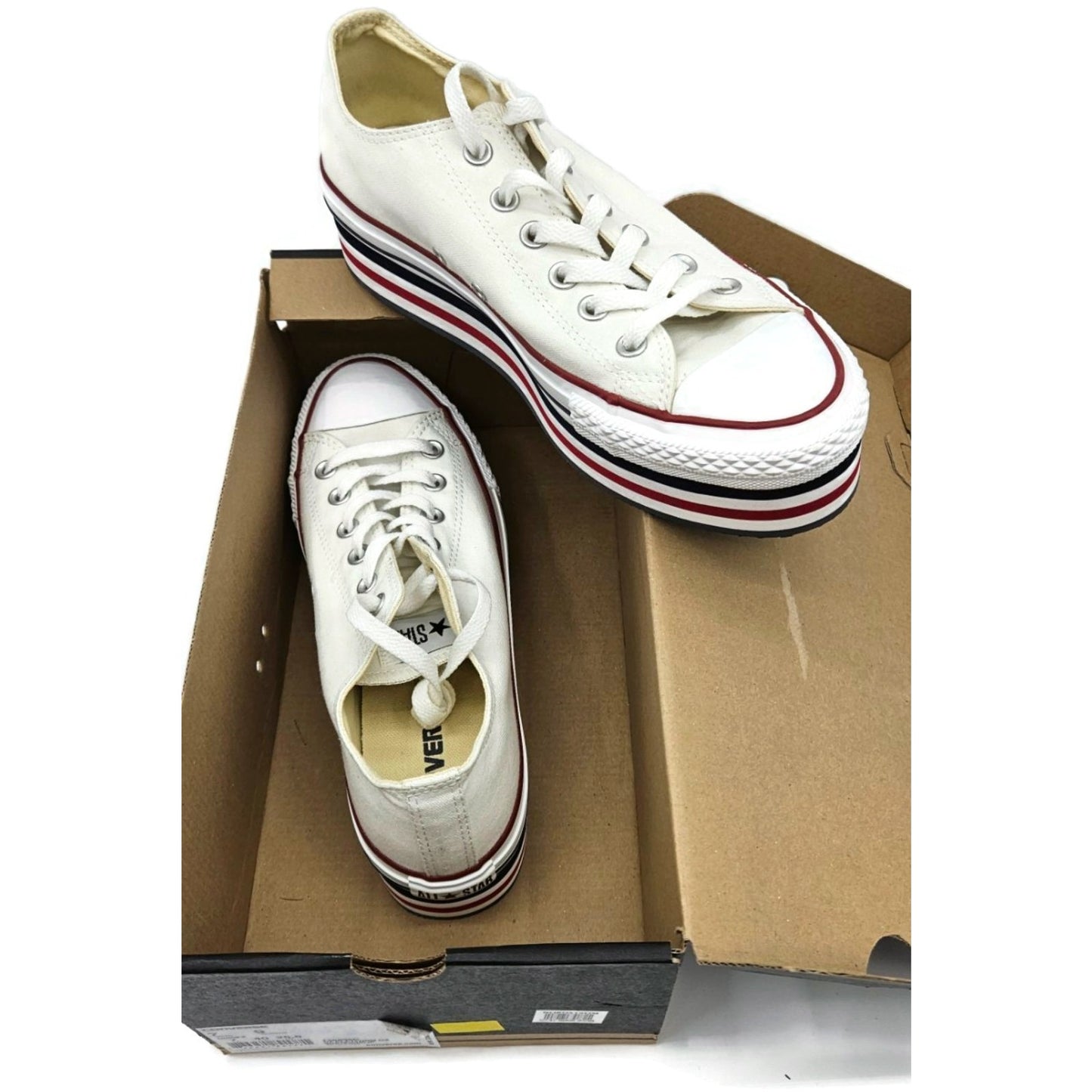 Converse Chuck Taylor All Star Platform OX White Canvas Shoes 136895C Unisex
