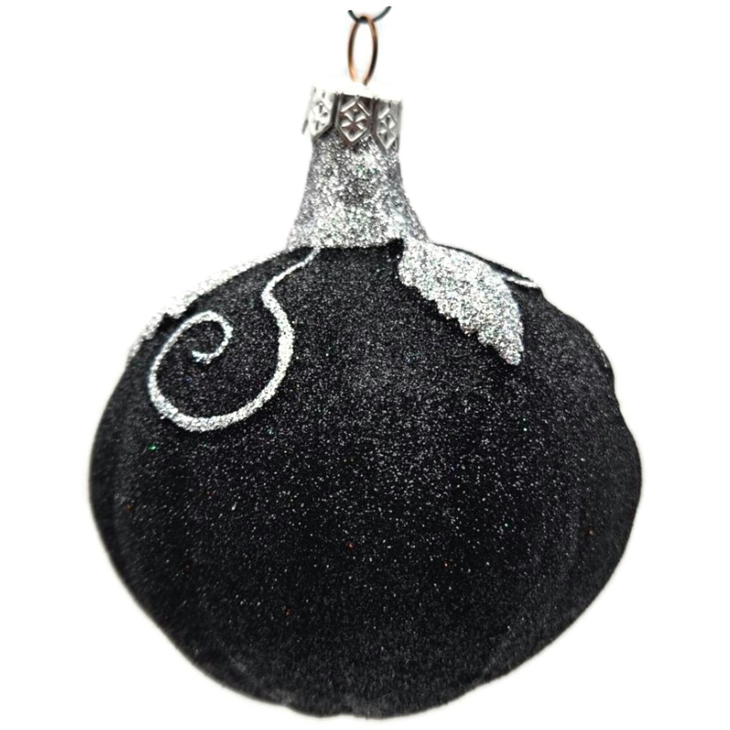 Patricia Breen Halloween Fanciful Pumpkin Black Silver Christmas Ornament 9812