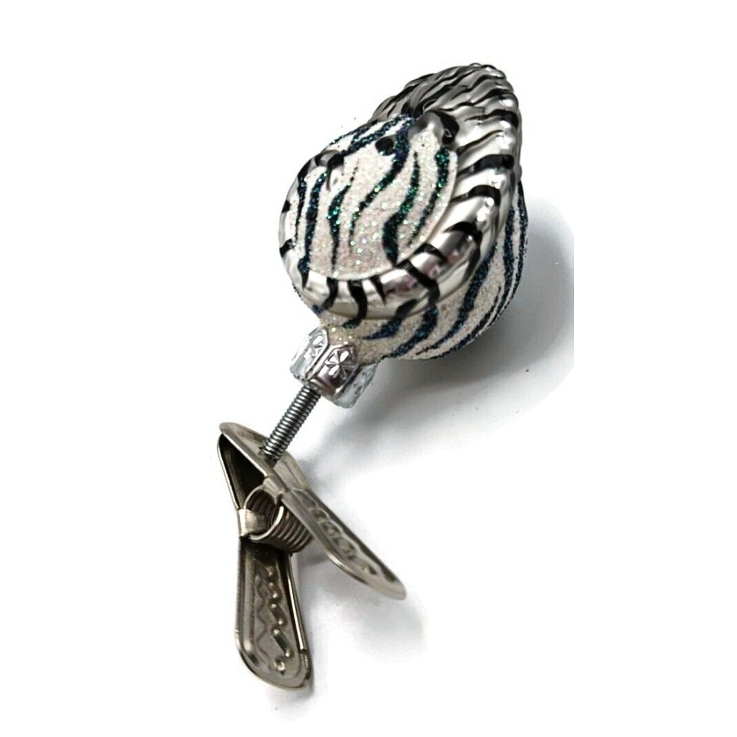 Patricia Breen Ultra Miniature Chameleon Zebra Clip On Christmas Tree Ornament