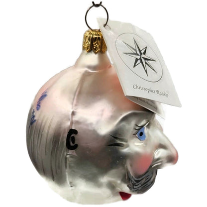 Christopher Radko President Taft Silver German Glass Christmas Tree Ornament