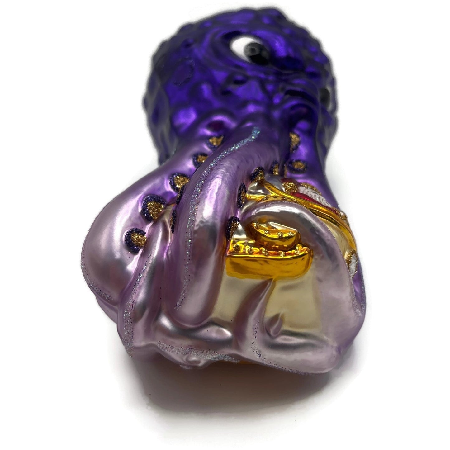 Patricia Breen Help Santa! Purple Octopus Aquatic Summer Christmas Tree Ornament