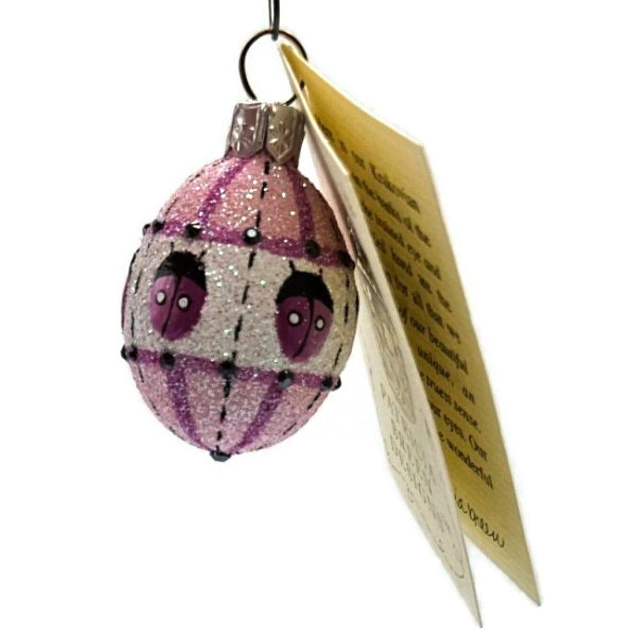 Patricia Breen Miniature Egg Surprise Ladybug Pink Easter Christmas Ornament