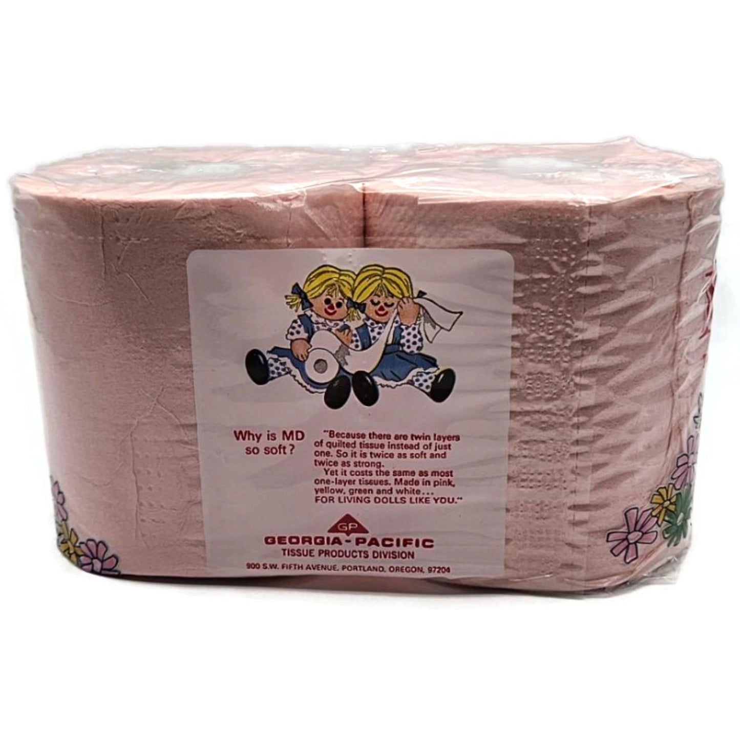 Vintage MD Toilet Paper Pink Twin Quilted Bathroom Tissue 2 Rolls 2 Ply NEW