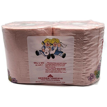 Vintage MD Toilet Paper Pink Twin Quilted Bathroom Tissue 2 Rolls 2 Ply NEW