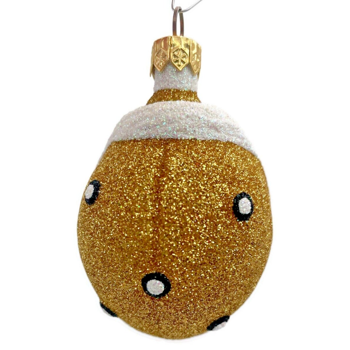 Patricia Breen Santa Ladybug White Gold Glittered Spring Holiday Tree Ornament