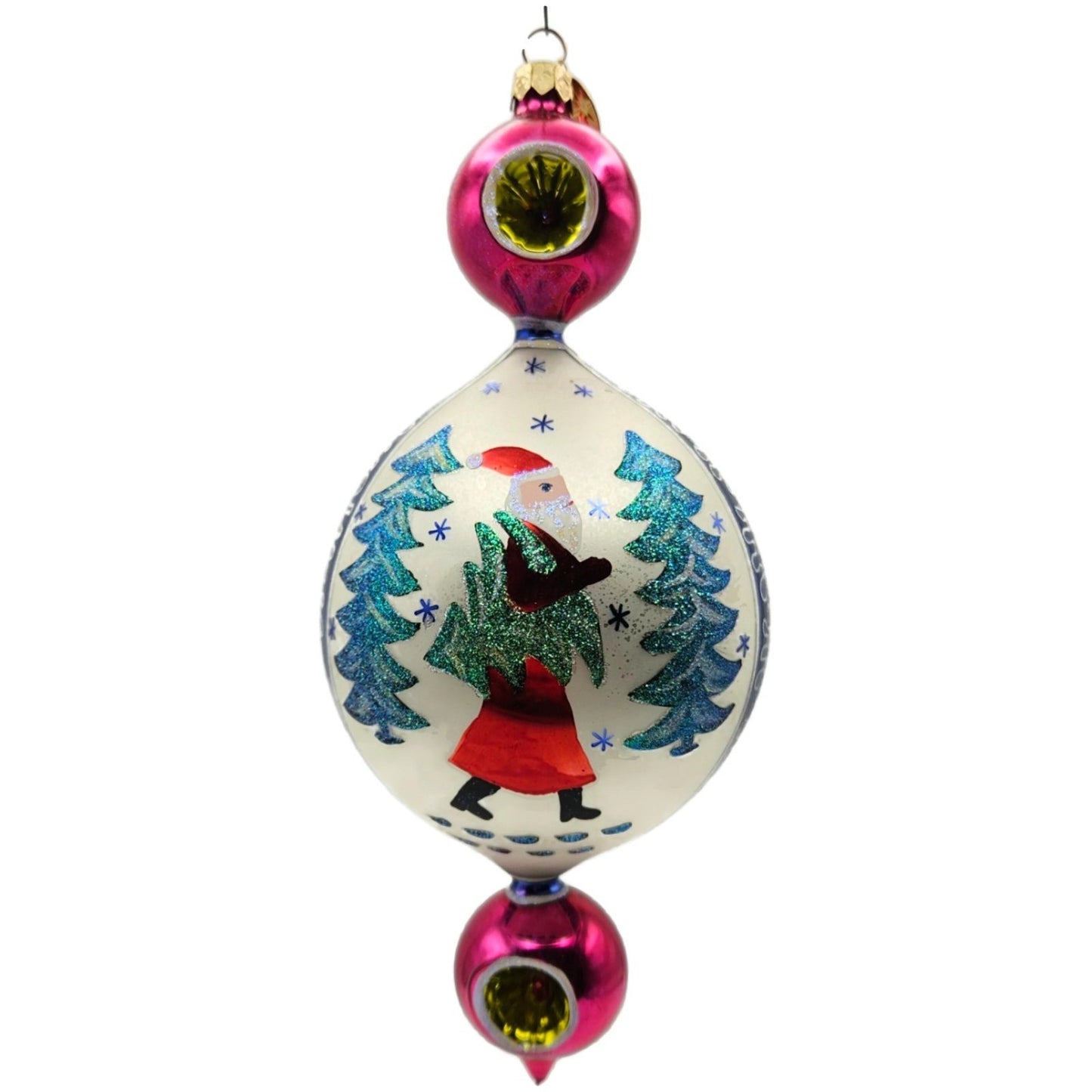 Christopher Radko Blue Lucy Reflector Drop Christmas Tree Ornament 00-1409-0