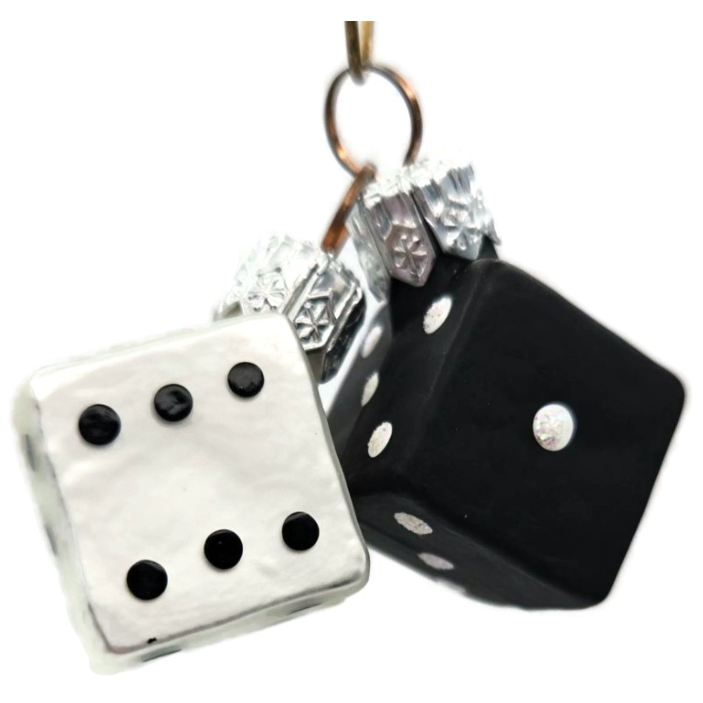 Patricia Breen Dice Black Pearl Matte 2 Part Mini Christmas Tree Ornament CATZ