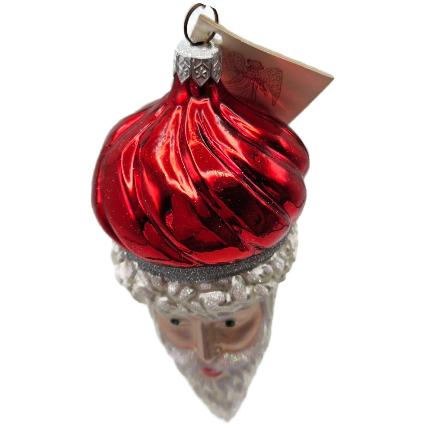 Patricia Breen Minsk Santa Red Shiny Santa Head Christmas Tree Ornament
