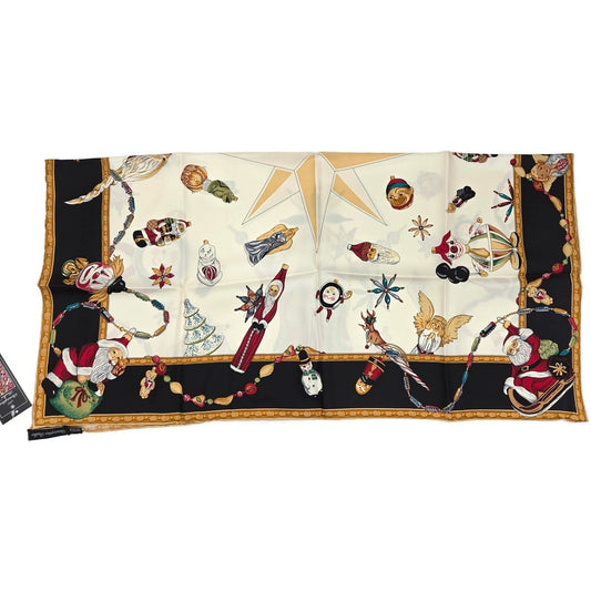 Christopher Radko Signed 10th Anniversary Silk Scarf Christmas Extravaganza 1995