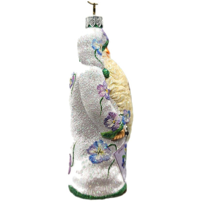 Patricia Breen Sowing Time Pansies Lavender Santa Christmas Tree Ornament